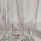 Six Art-Deco long drink glasses in crystal with cut sides