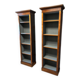 Set of 2 antique open Bookcases