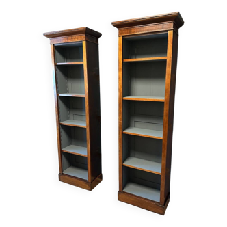 Set of 2 antique open Bookcases