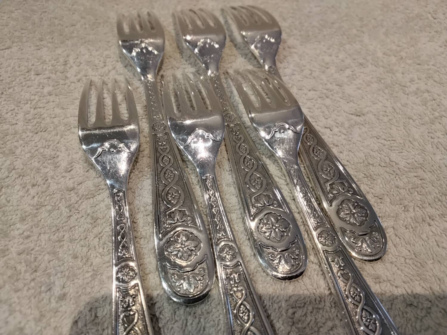 6 fourchettes à dessert métal argenté orfèvre Christofle Villeroy