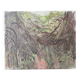 Vintage 70s garden landscape painting