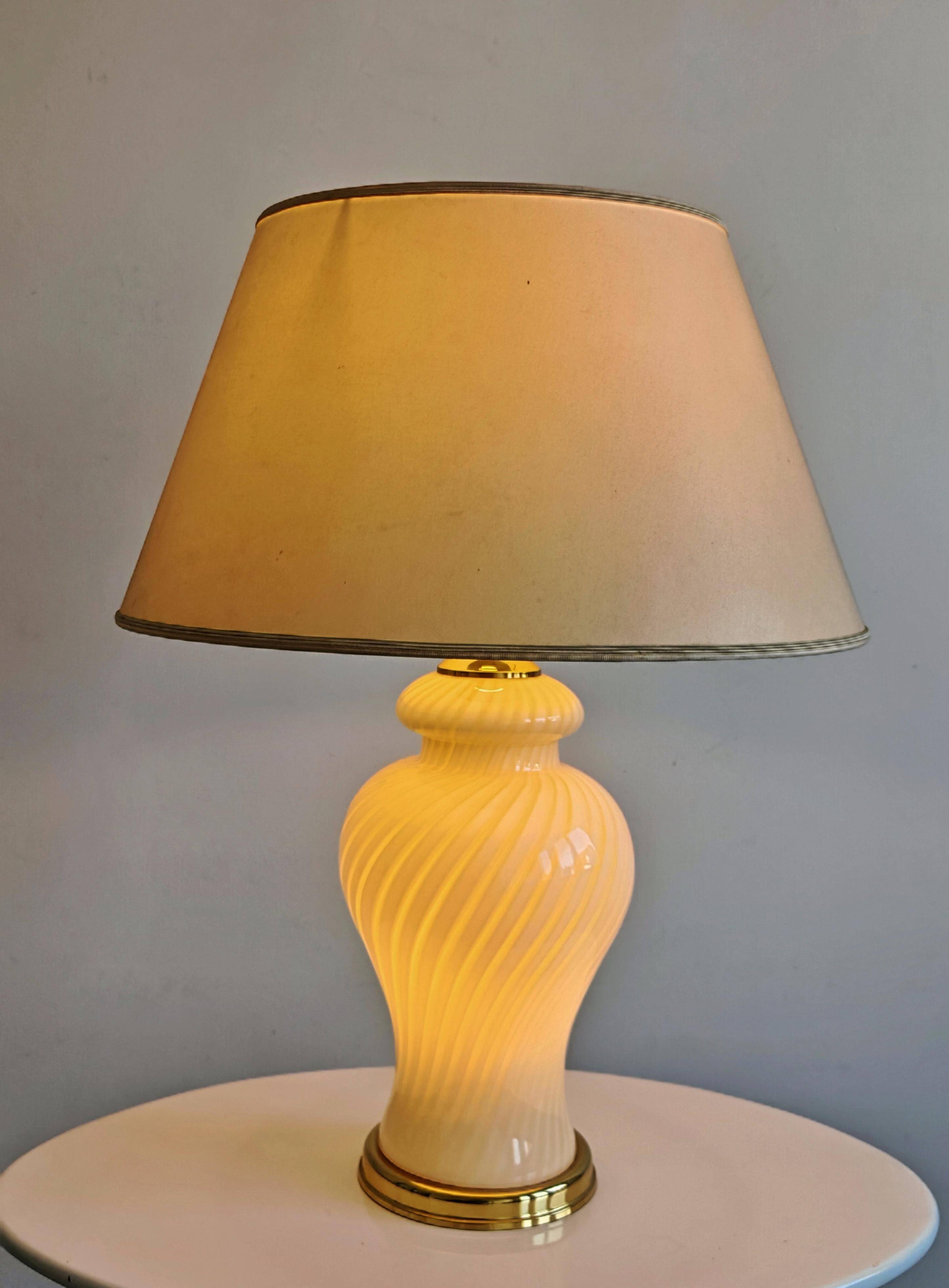 XL Mid Century Modern table lamp in Murano glass by Venini