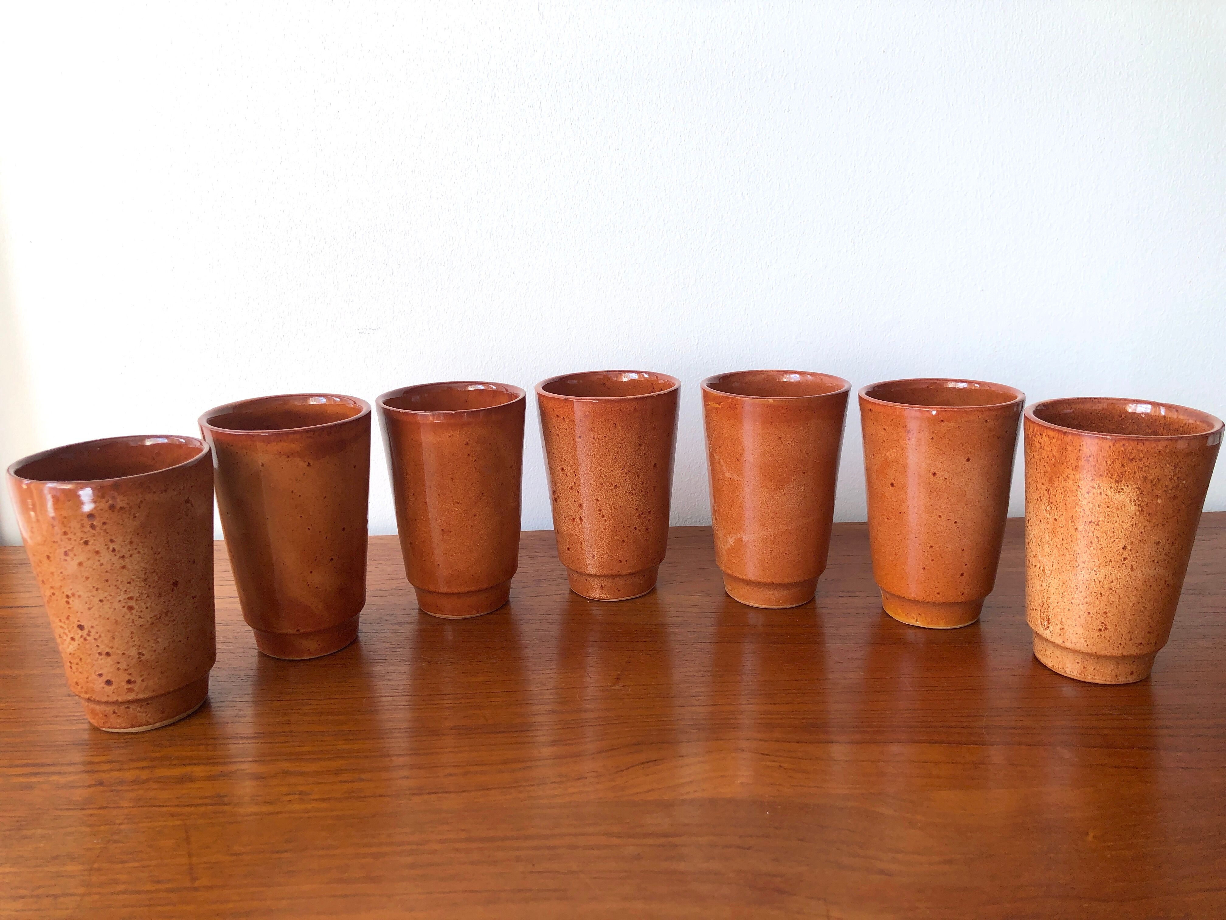 Digoin cups in glazed stoneware