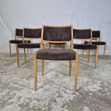 4x Niels Møller model 80 vintage oak dining chair Danish