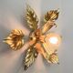 Vintage gold leaf metal flower ceiling light Florentine wall sconce
