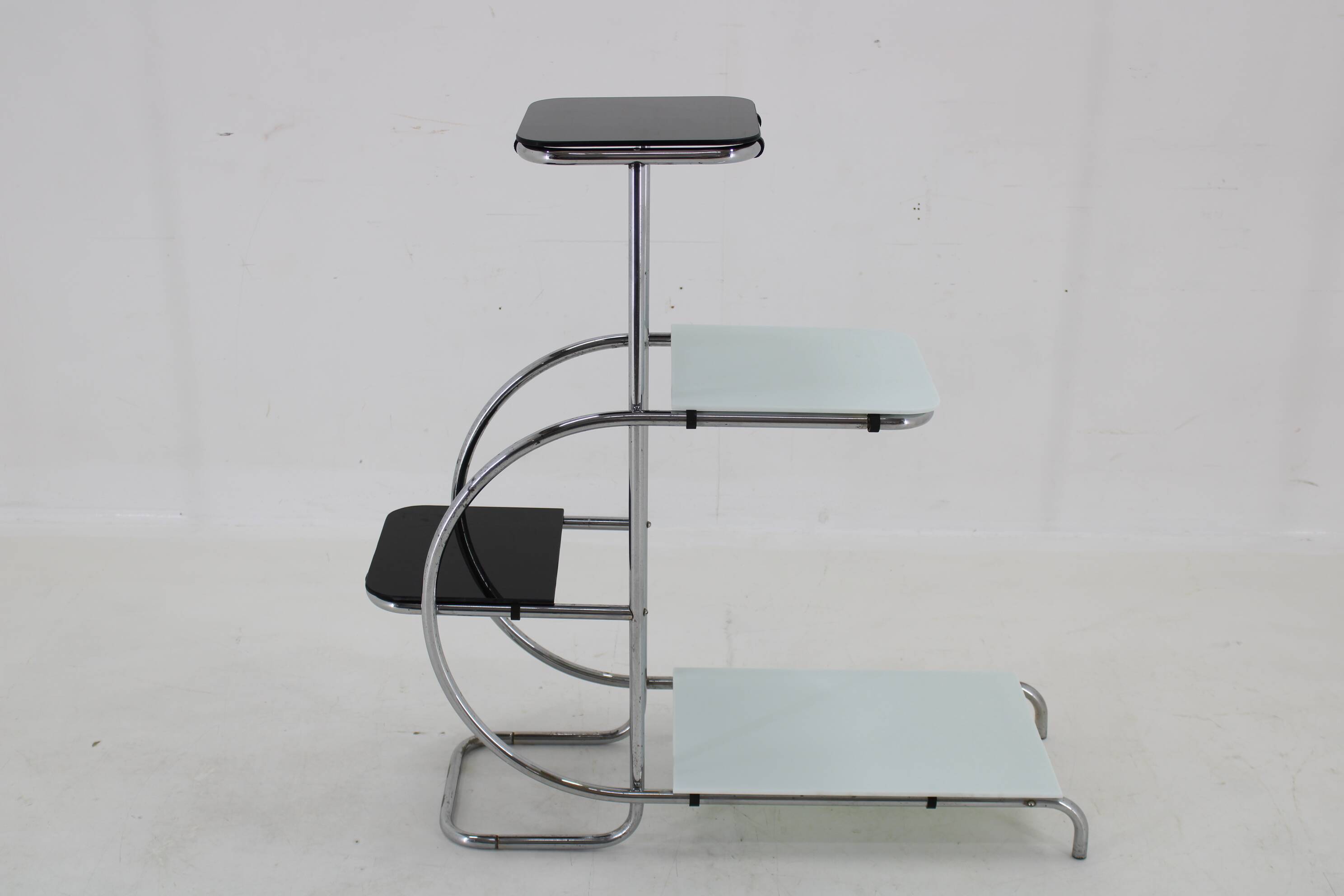 1930s Bauhaus Flower Stand with Glass, Czechoslovakia