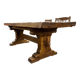 XL vintage brutalist wooden dining table