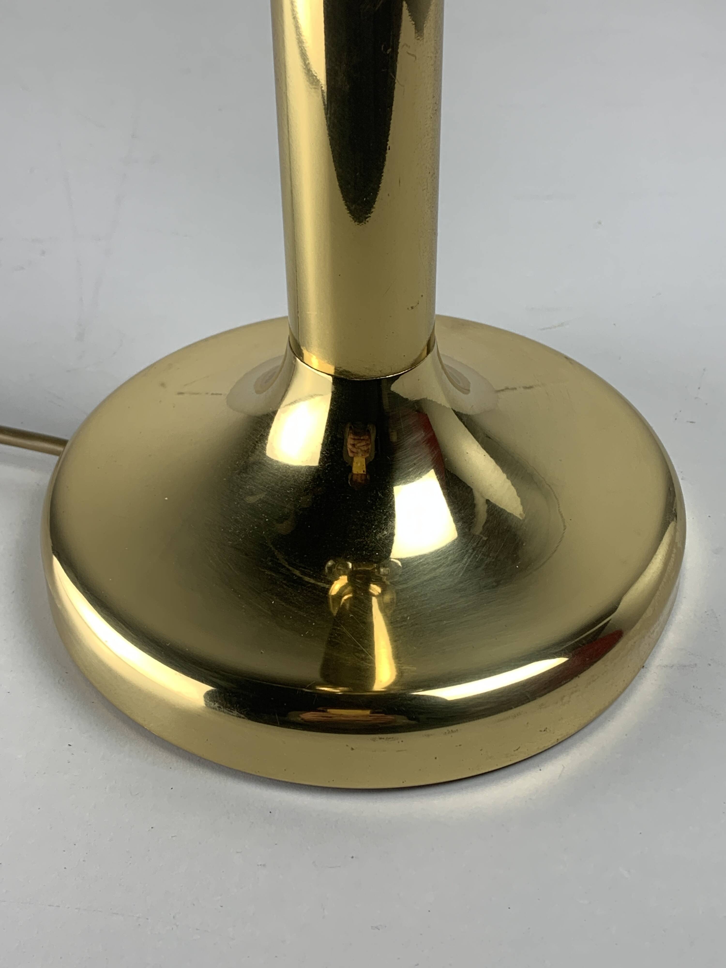 MIDCENTURY HOLLYWOOD REGENCY BRASS MUSHROOM TABLE LAMP VIENNA AUSTRIA 1960S