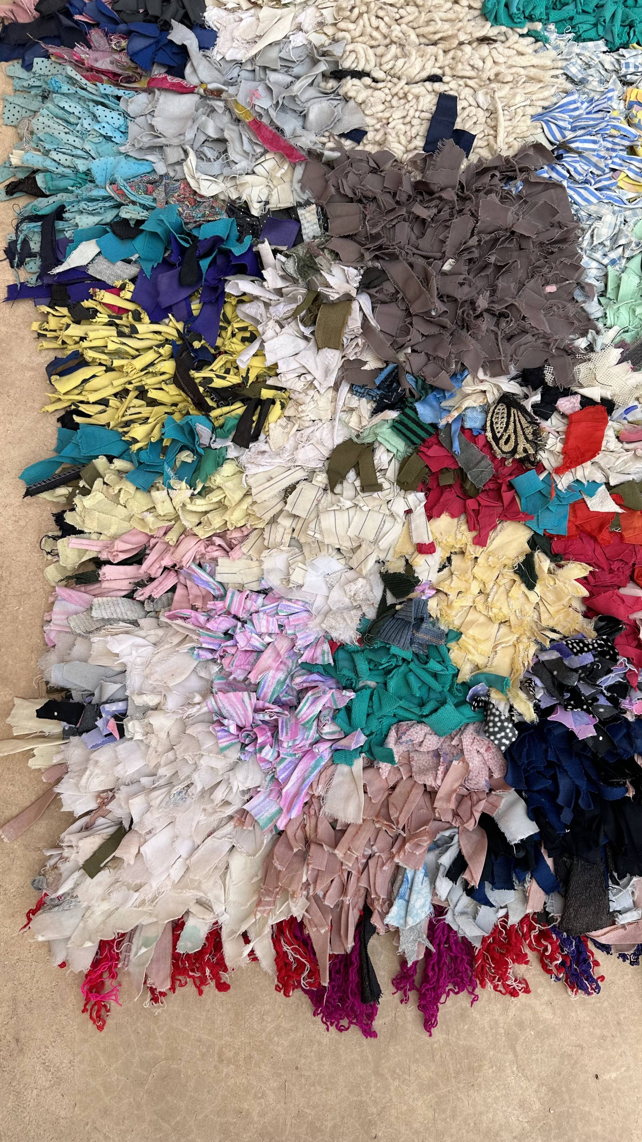 Colorful Boucherouite Berber rug - 68 x 183 cm