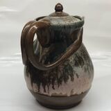 Belgian flamed salted stoneware teapot by Marcellus Aubry