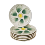Six vintage Salins oyster plates