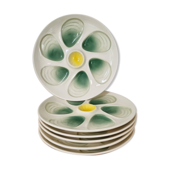 Six assiettes à huîtres Salins vintage