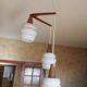 Large suspension boomerang teak , Philips design Louis Kalff ( 114 cm )