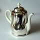 Cafetière en porcelaine HKE avec capot chauffant en métal argenté - Vintage
