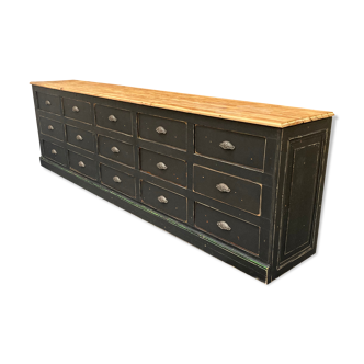 Former large craft furniture with 15 drawers