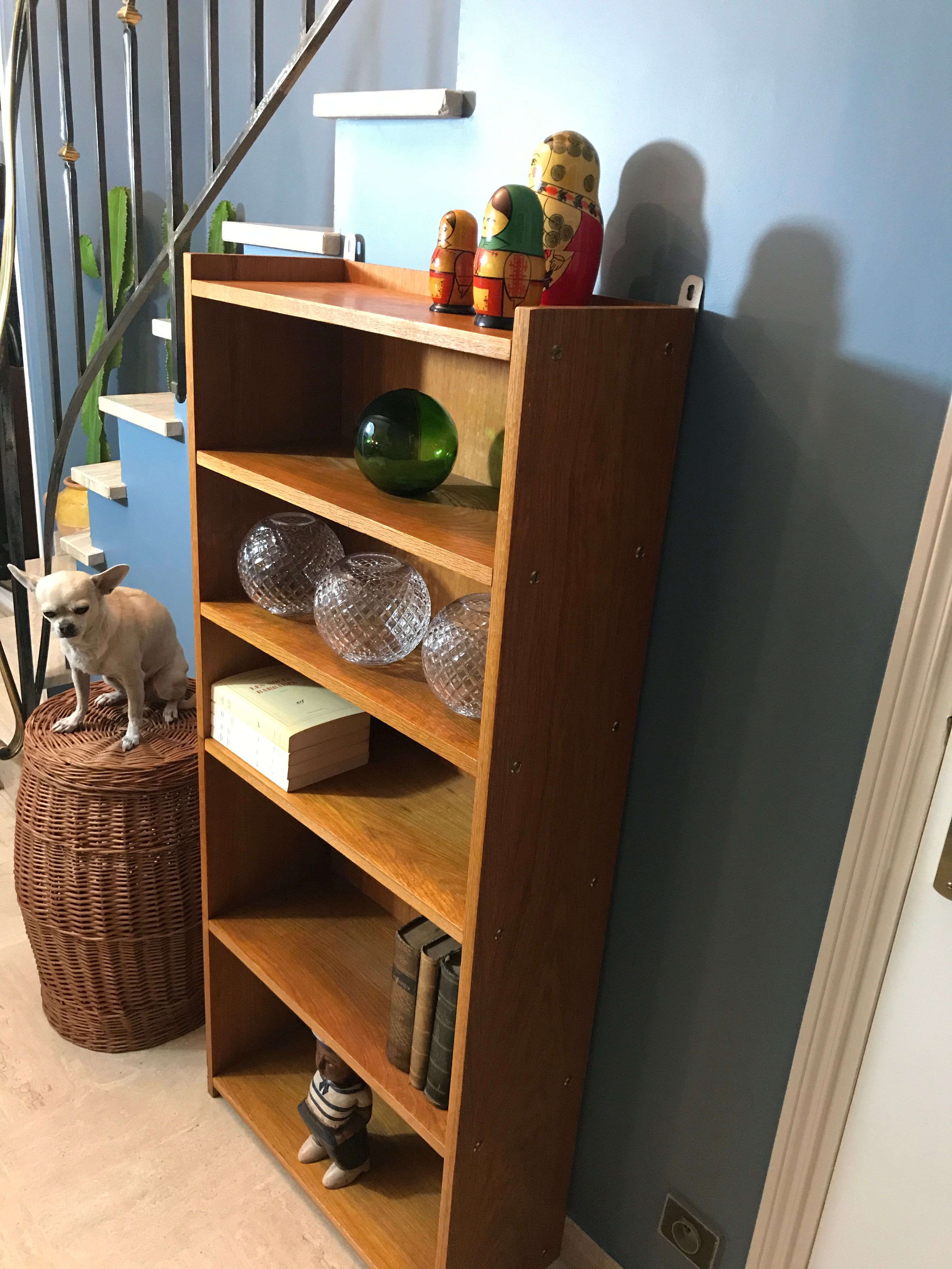 Small vintage library 1960 in honey oak