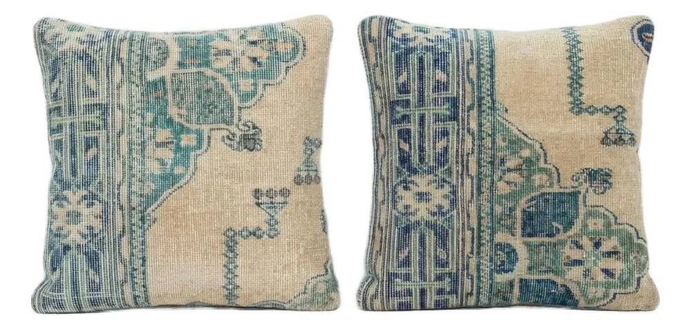 Set of 2 vintage Turkish cushion covers 51x51 cm