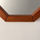 Vintage Octagonal Wooden Wall Mirror – 1970s Geometric Design