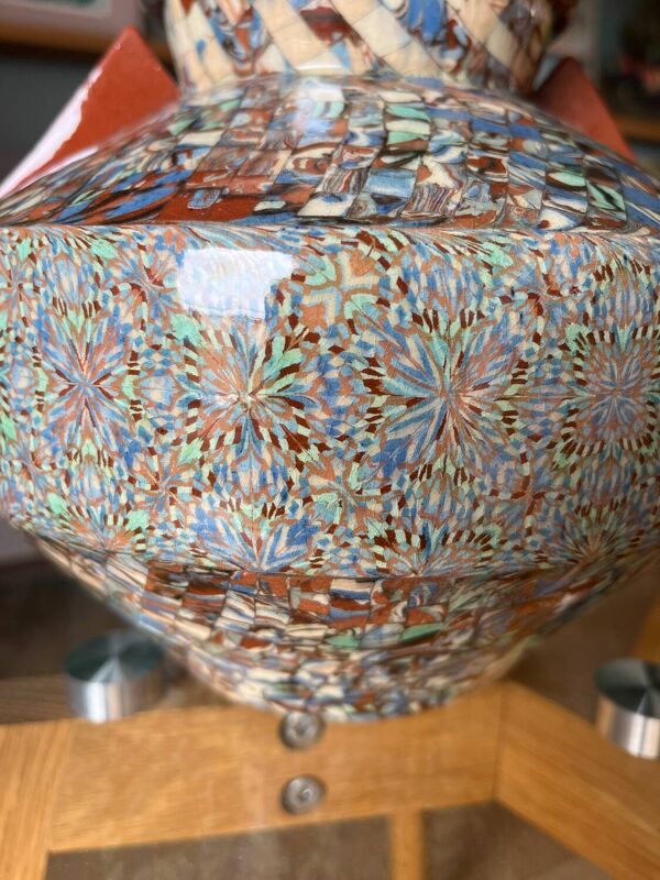 Vase Gerbino en mosaïque de terres colorées