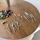 Set of silver-plated graphic cutlery for 6 people.