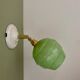 Vintage tulip wall lamp in glass from Clichy green mint