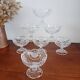 Set of 7 Arques crystal dessert bowls, Passereaux, bird decor