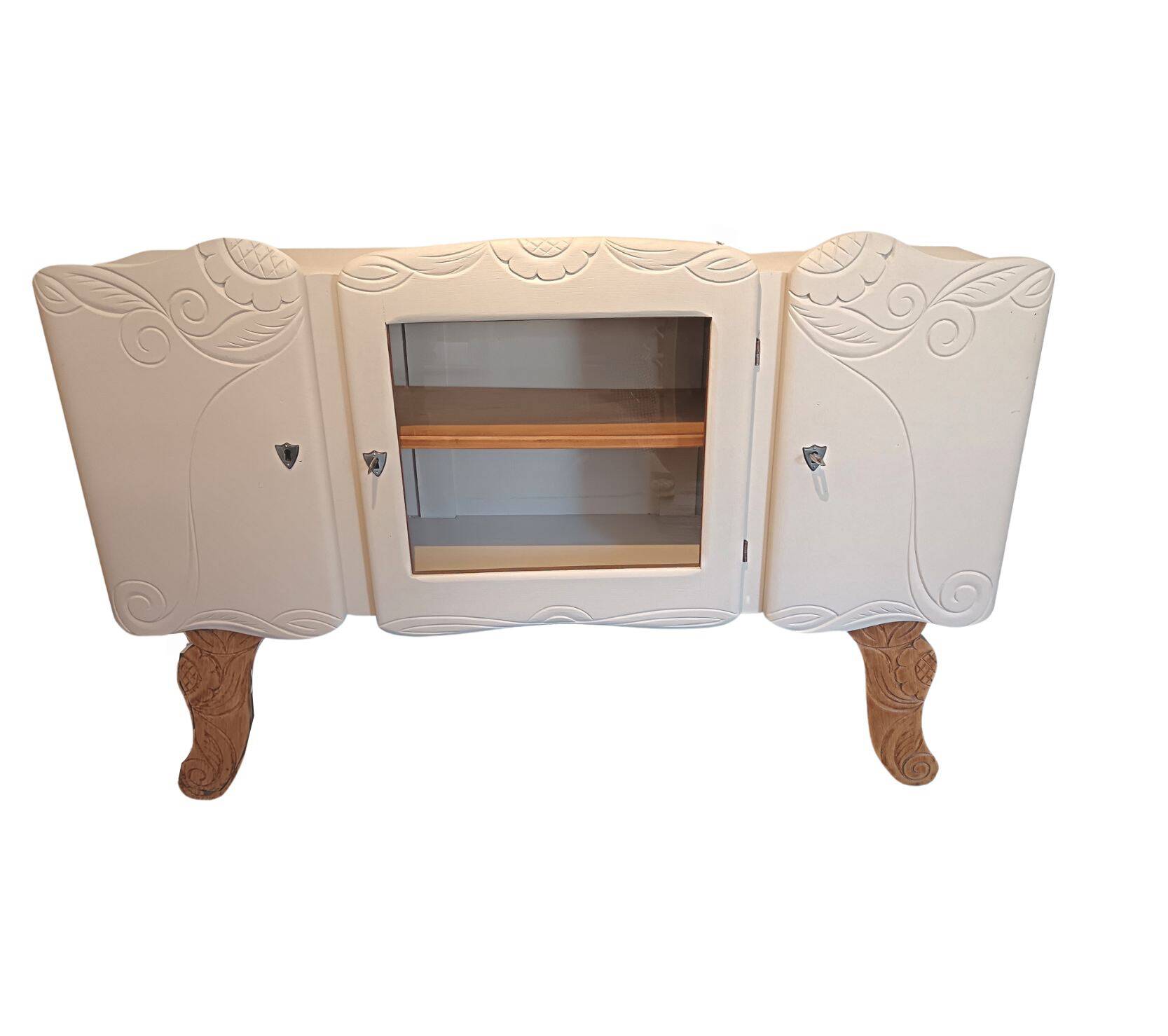 Beige Art Deco display cabinet