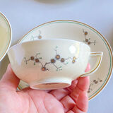 Set of 4 Limoges porcelain tea cups from the Ancienne Manufacture Royale from Bernardaud