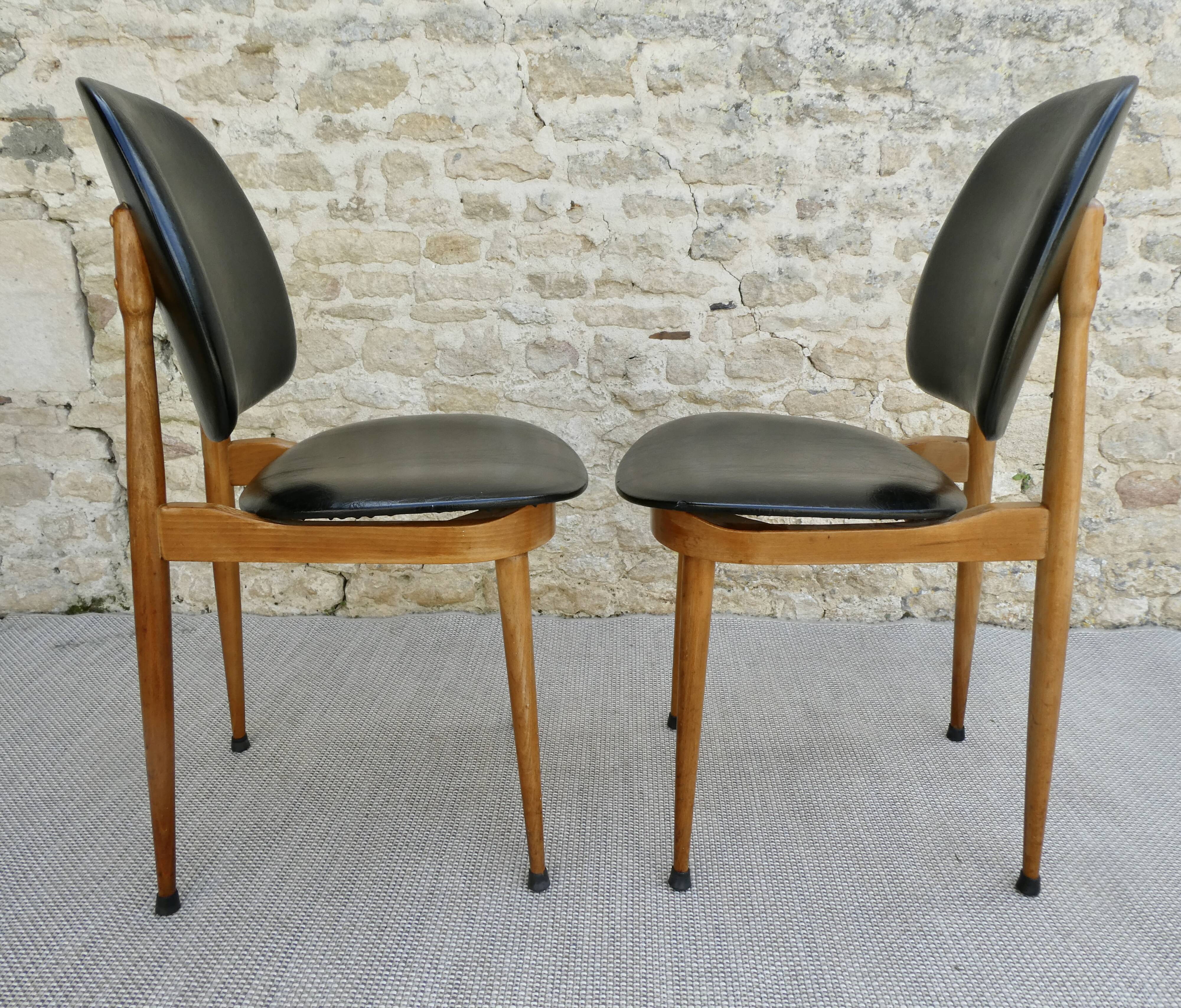 Paire de chaises Baumann, modèle Pégase