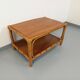 Table basse vintage en rotin et bois