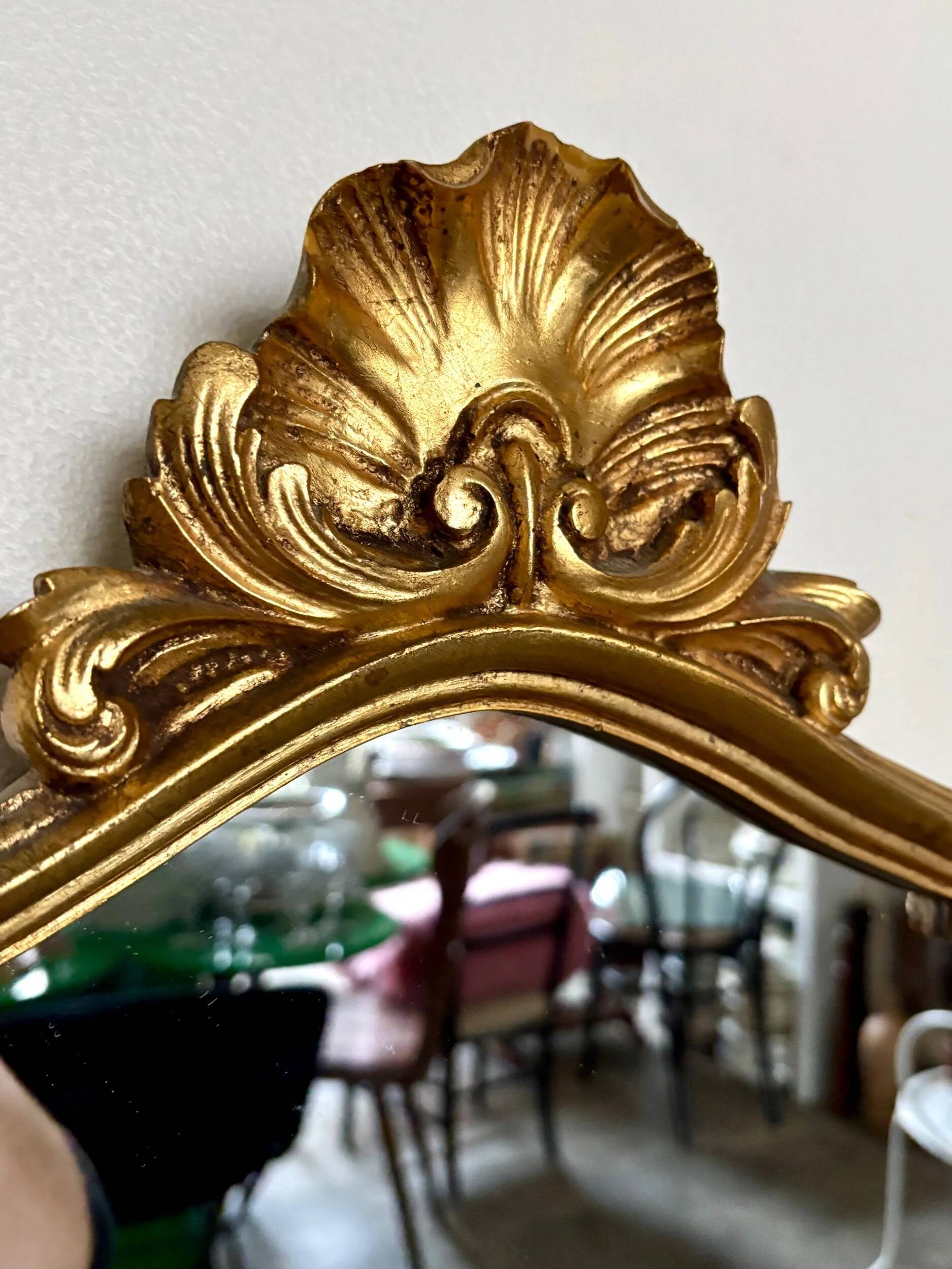Classic gold shell mirror