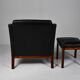 Leather armchair and footstool by Kai Lyngfeldt-Larsen. Denmark 1960s