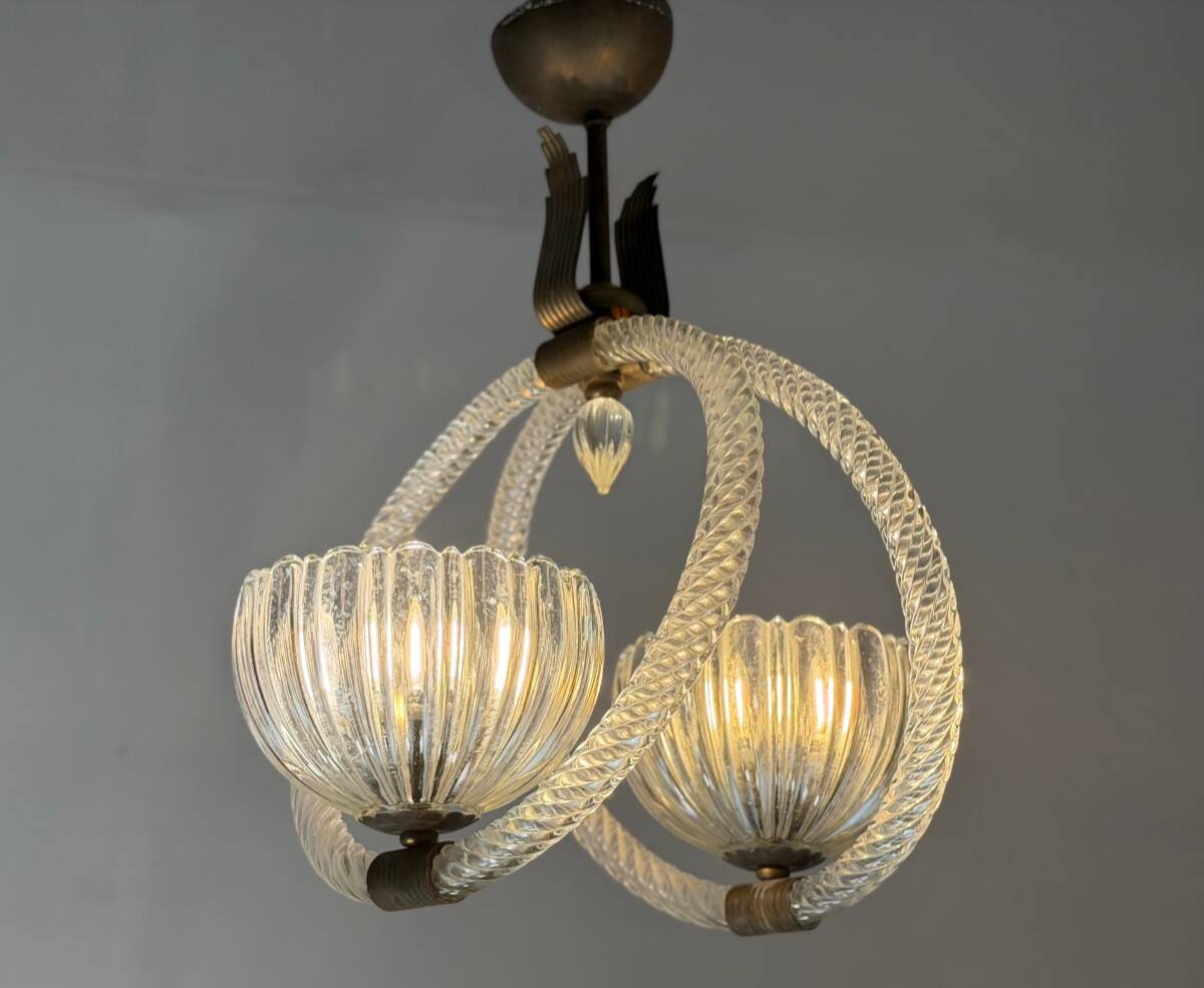Venetian glass chandelier from Murano, circa 1950.