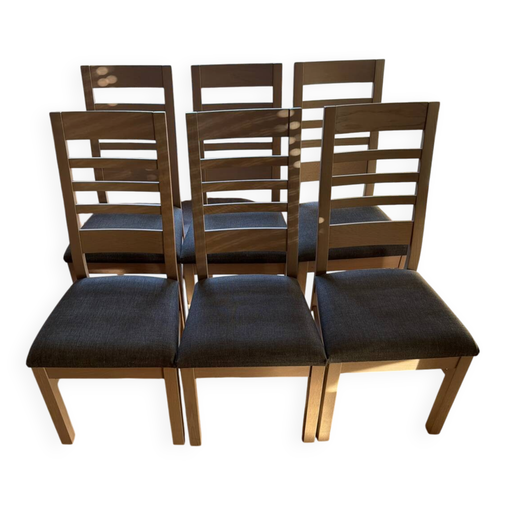 1 lot of 6 oak chairs