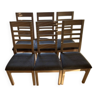 1 lot of 6 oak chairs