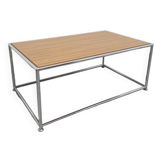 Vintage USM style coffee table in melamine and chrome metal