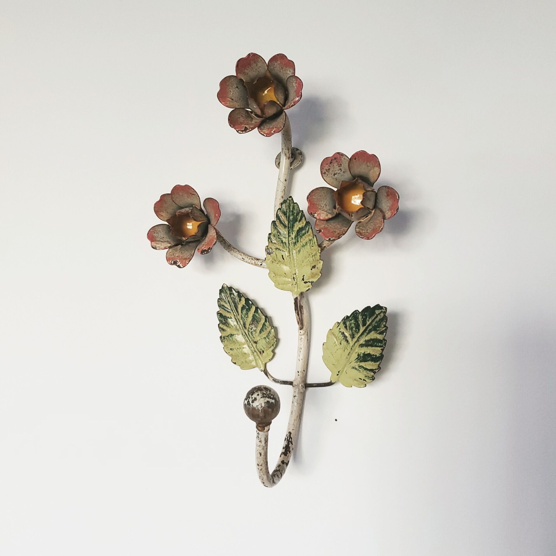 Antique metal floral hook