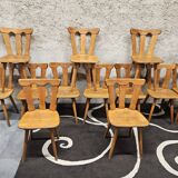 12 wooden bistro chairs, 1970