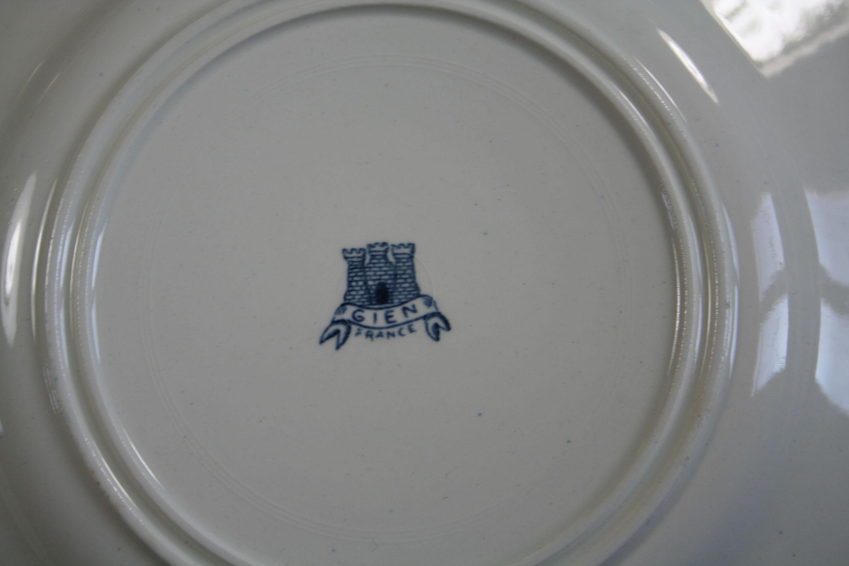 6 plates gien 1950 blue ibis model