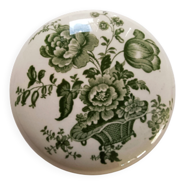 Bonbonnière ou boîte à bijoux vintage en faïence crown devon, angleter