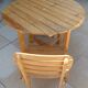 Table et 2 chaises pliantes de jardin en bois naturel