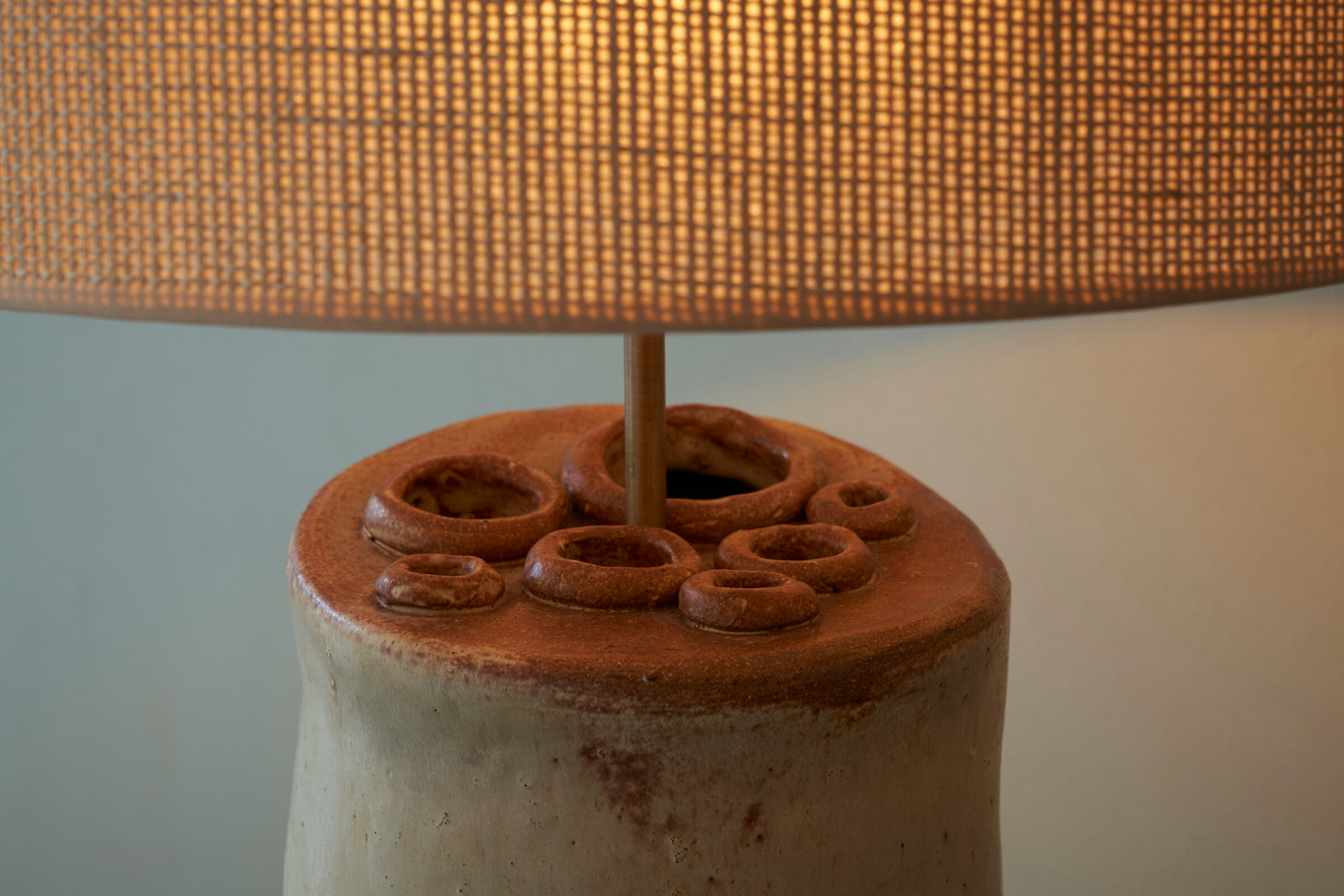 Handmade Danish ceramic table lamp from the 1970