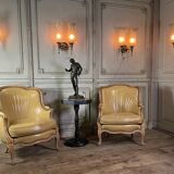 Suite of 4 wall lamps in bronze and murano glass, pier luigi colli and seguso, 1955