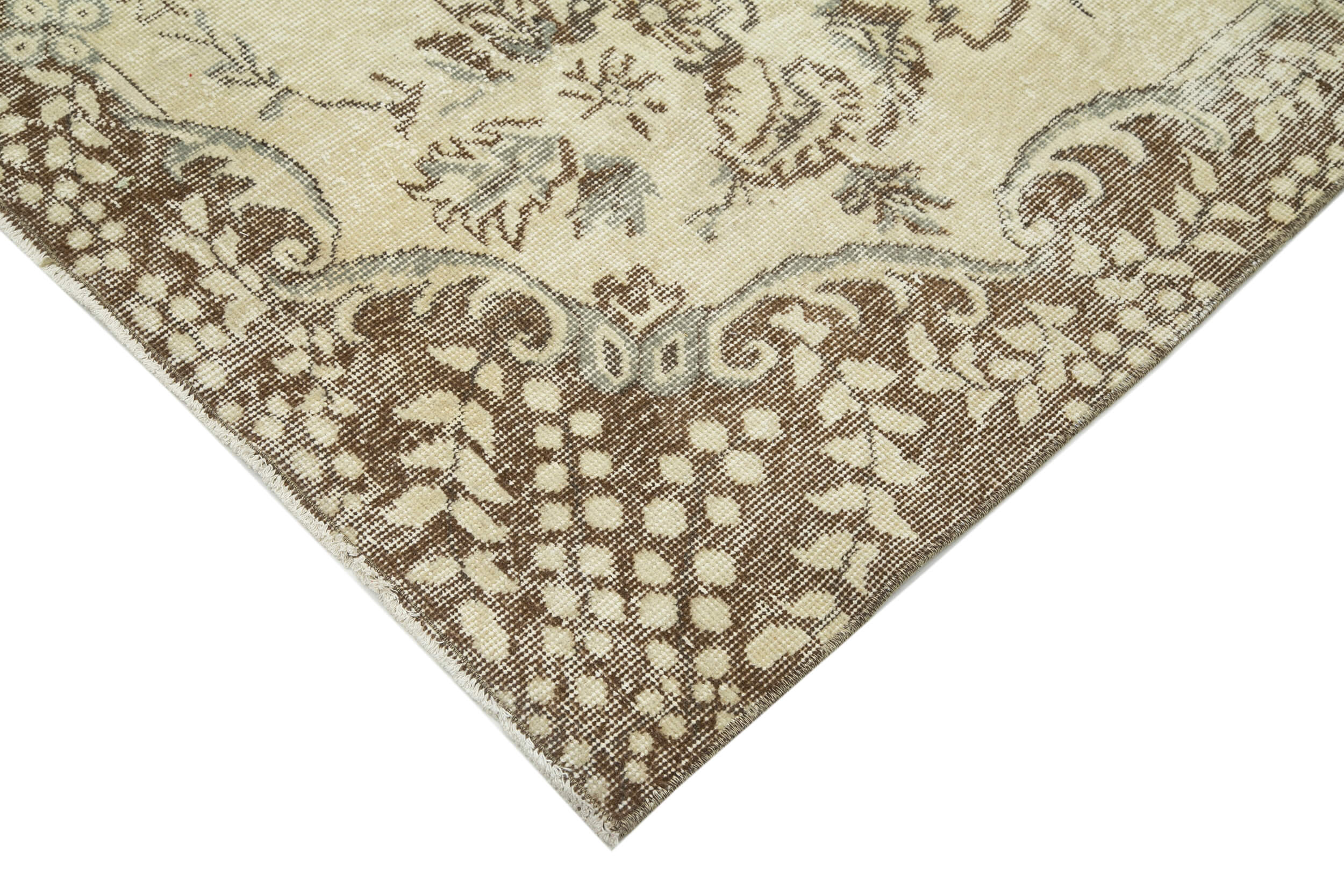 Handwoven antique beige rug 208 cm x 302 cm