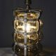 Vintage brutalist lamp with double lighting, blown glass in a cage, 20th-century design.