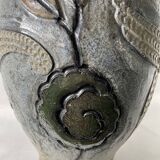 Important stoneware vase with stylized art deco bird decoration