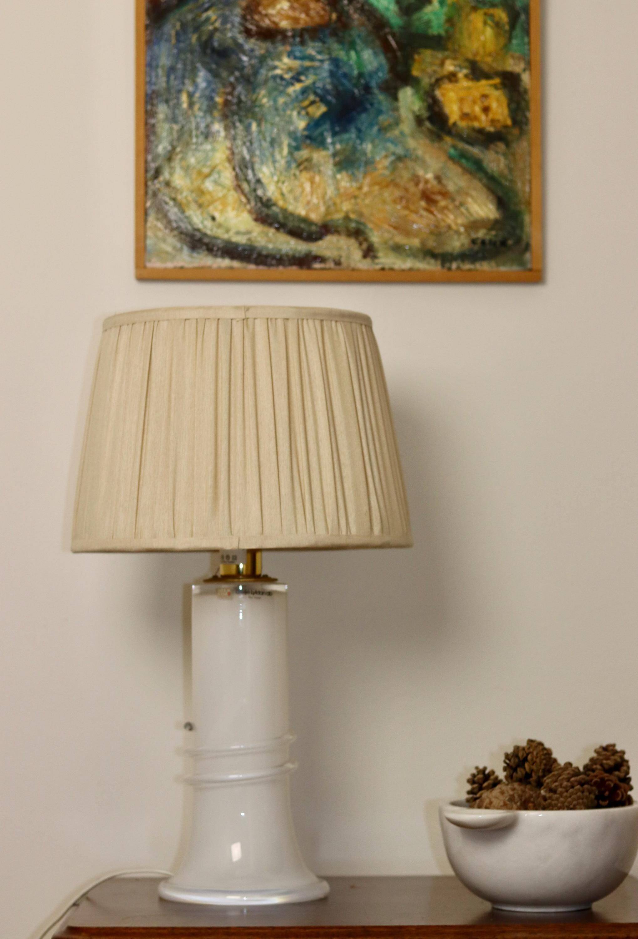 Vintage glass table lamp by Hannelore Dreutler, Studio Åhus, Sweden, 1990s.