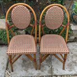 Paire d’anciennes chaises de bistrot terrasse