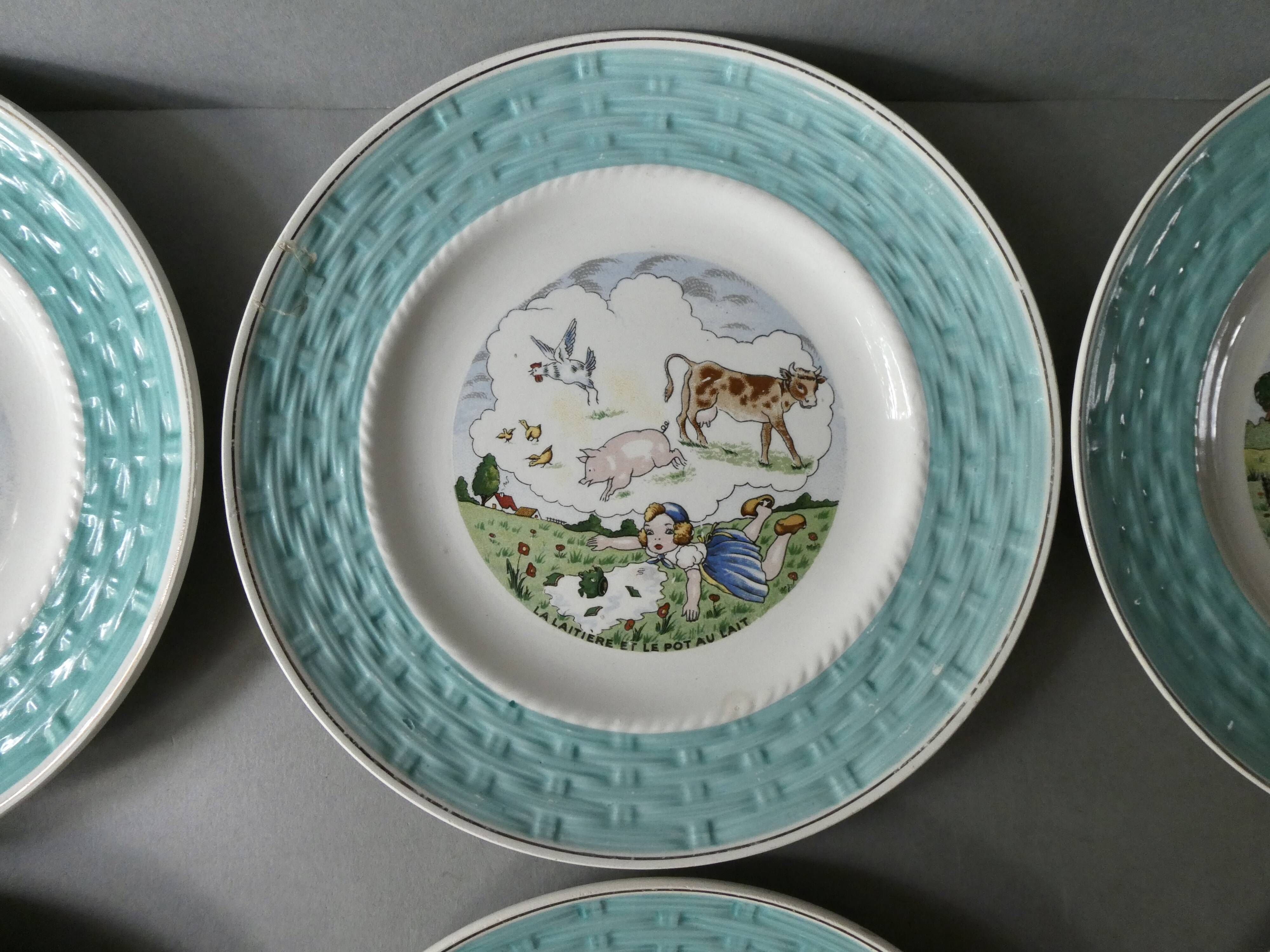 6 plates the fables of La Fontaine