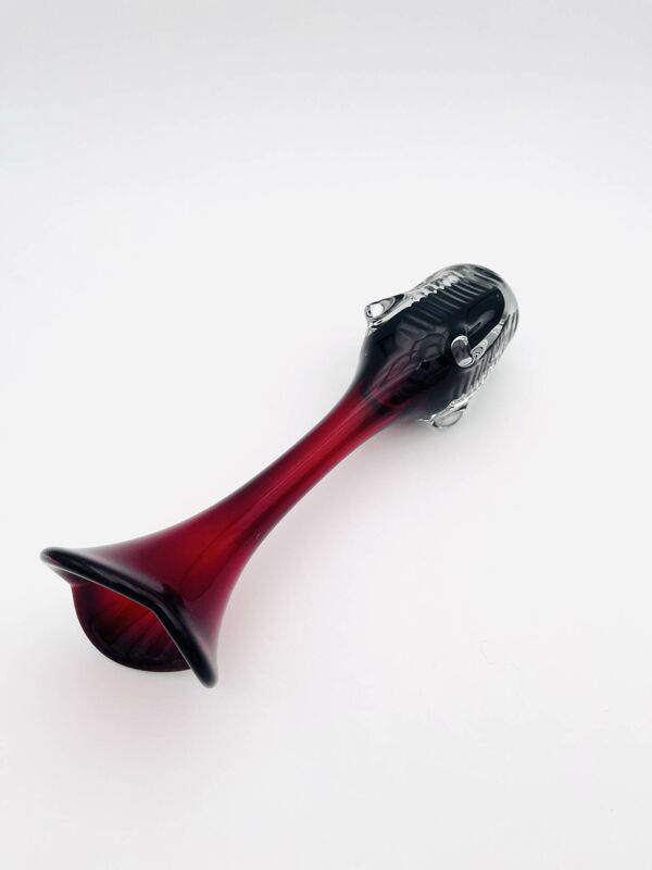 Vase Bo Borgström Åseda Glasbruk Jack in the Pulpit Rouge 31cm 1960